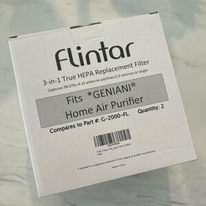 2 Flintar 3-in-1 True HEPA Filtration System for Geniani Home Air Purifier